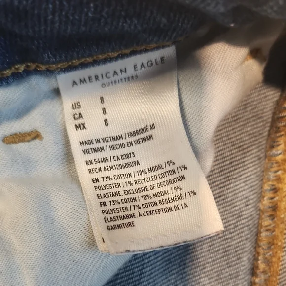 American Eagle Outfitters Distressed Blue Jean Shorts - Picture 3 of 5